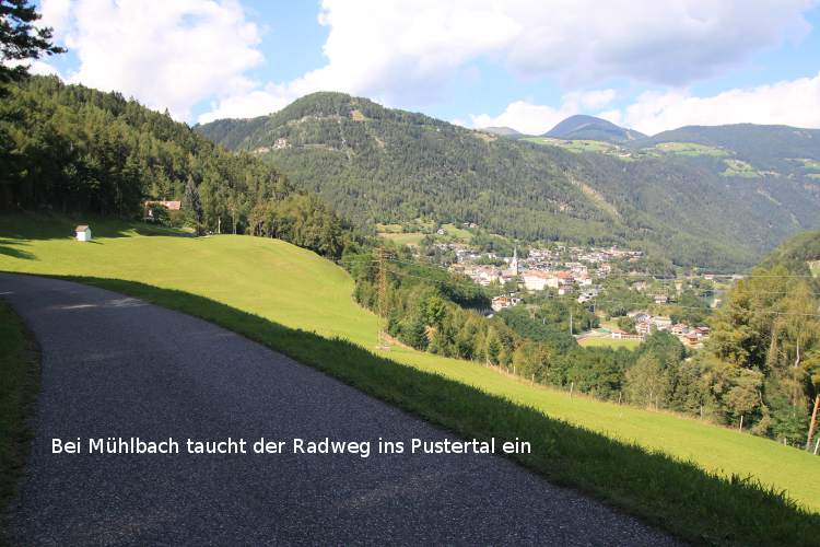 Pustertal-Radweg bei Mühlbach