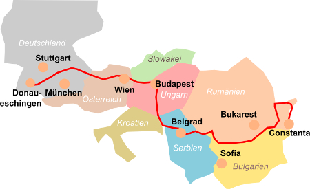 Donau-Radweg Karte
