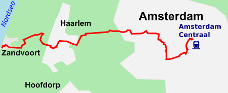 Karte Amsterdam-Zandvoort