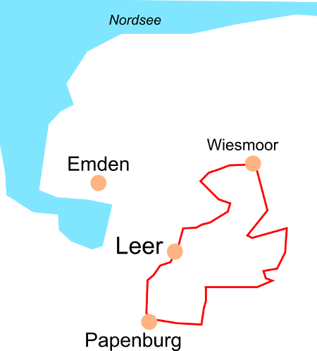 Karte Deutsche Fehnroute
