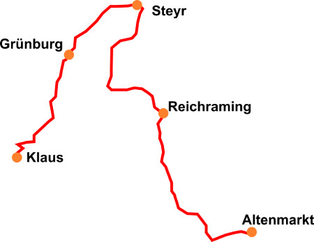 Karte Kalkalpenroute