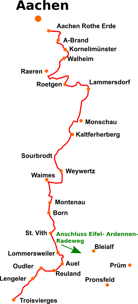 Vennbahn-Radweg Karte